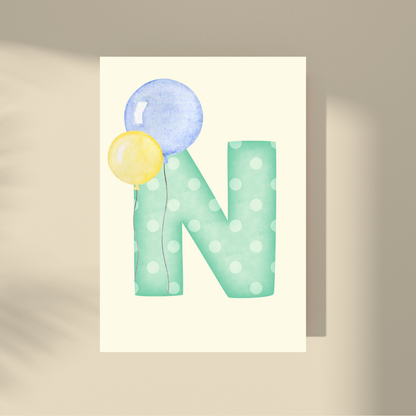 CUSTOMIZE IT! - Green Polka Dot Letter