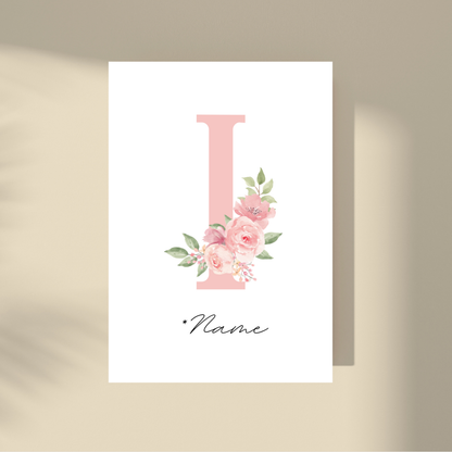 CUSTOMIZE IT! - Pink Flowers Letter & Name