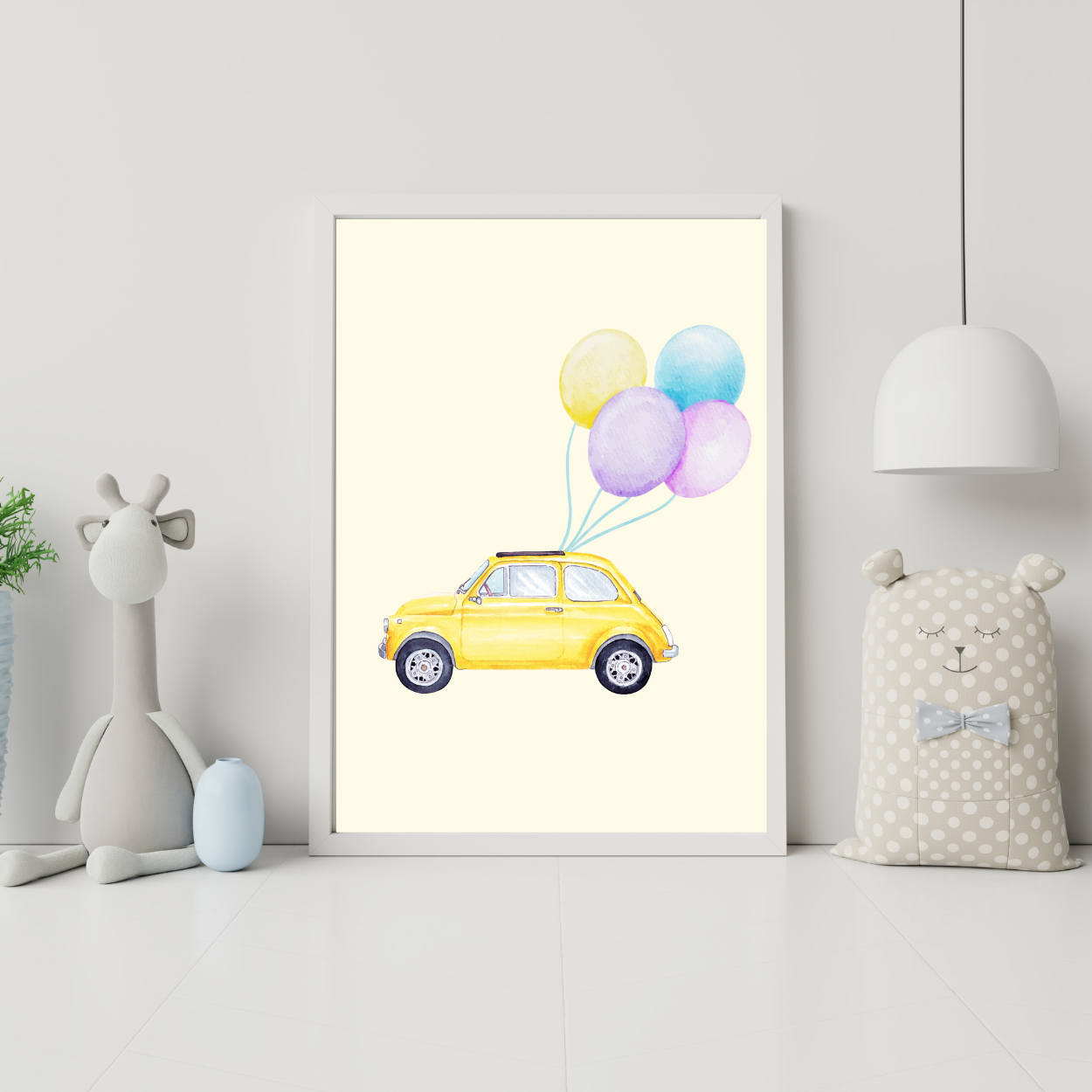 Yellow Car With Balloons