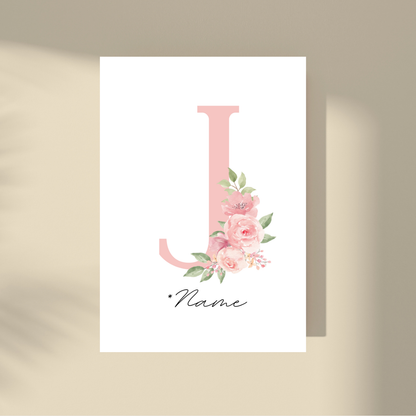 CUSTOMIZE IT! - Pink Flowers Letter & Name