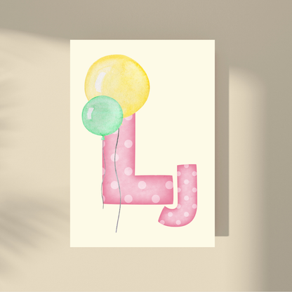 CUSTOMIZE IT! - Pink Polka Dot Letter