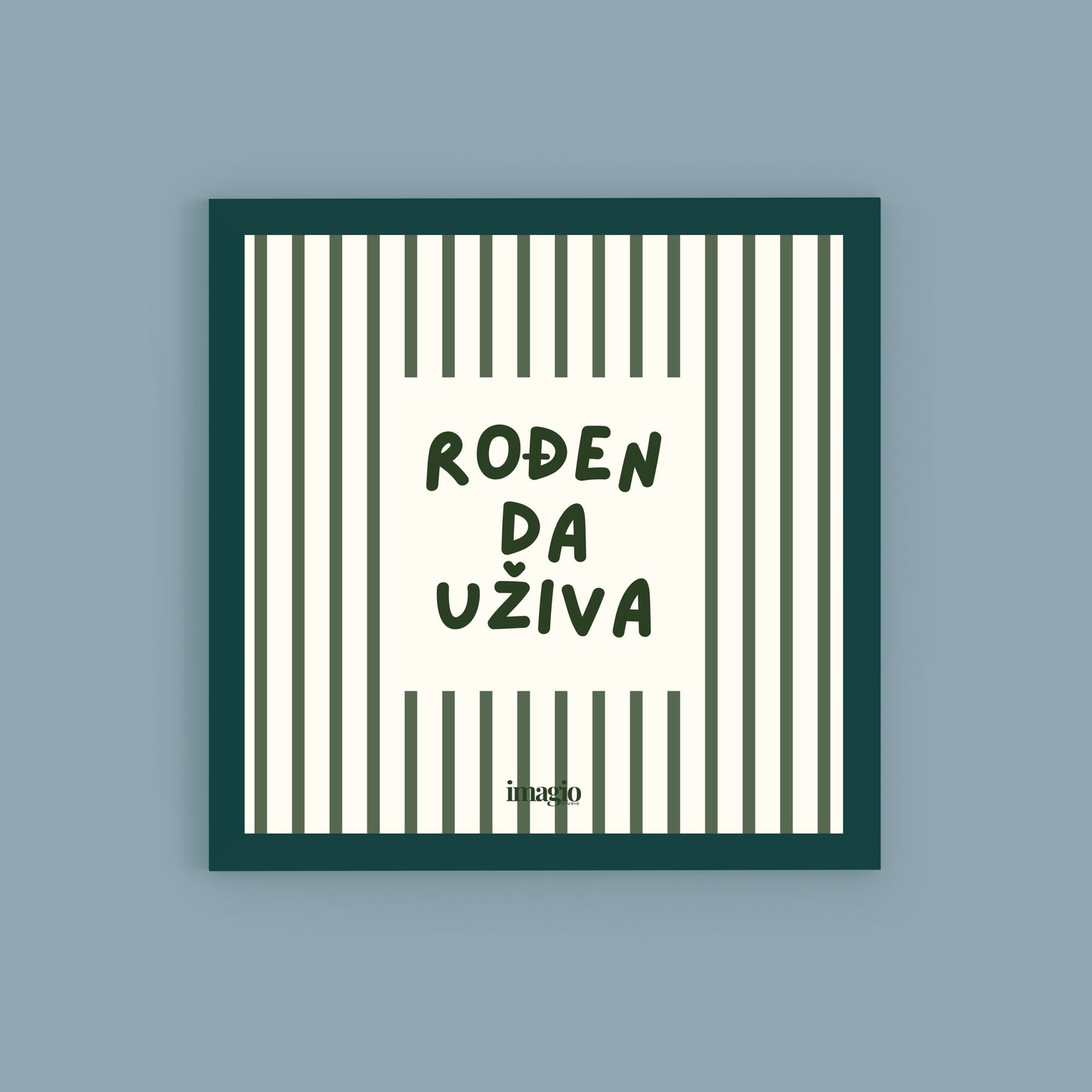 NEW: Miniature - Rođen da uživa - Dark green frame