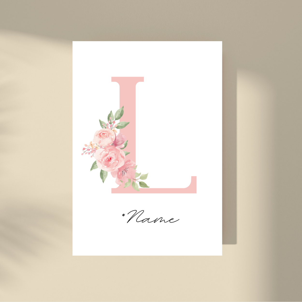 CUSTOMIZE IT! - Pink Flowers Letter & Name