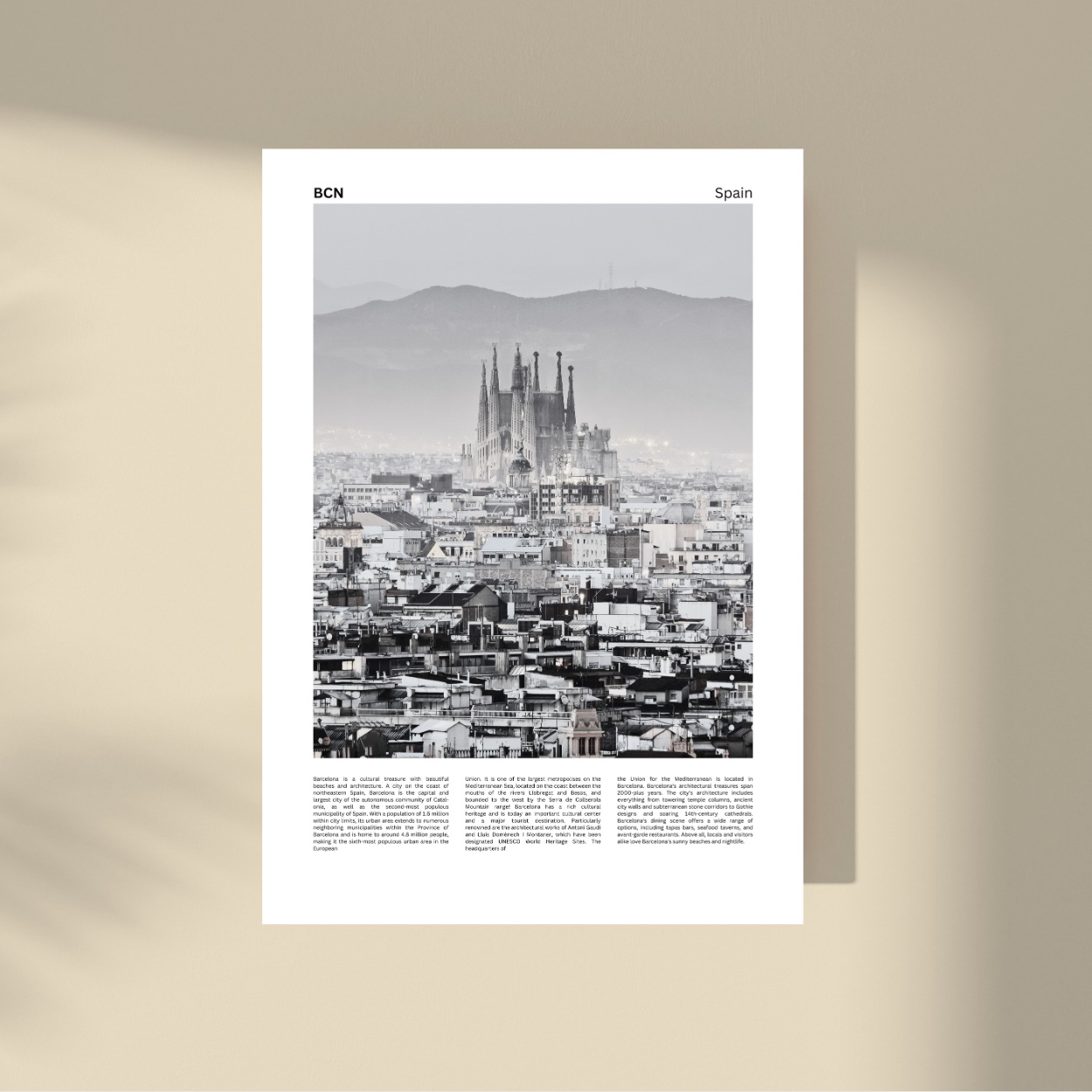 Barcelona panorama, Sagrada Familia B&W