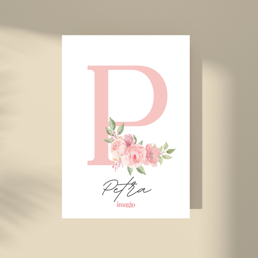 CUSTOMIZE IT! - Pink Flowers Letter & Name