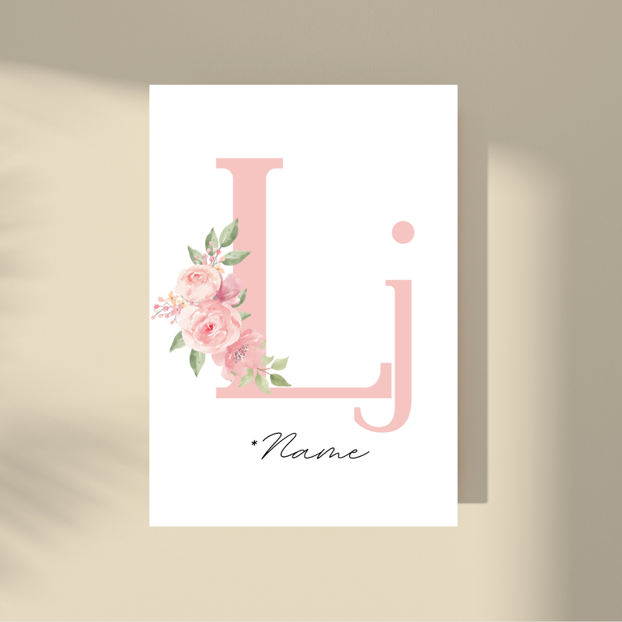 CUSTOMIZE IT! - Pink Flowers Letter & Name