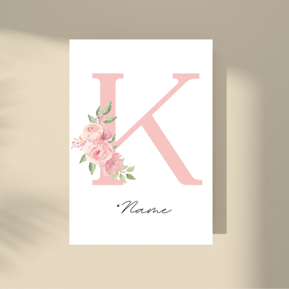 CUSTOMIZE IT! - Pink Flowers Letter & Name