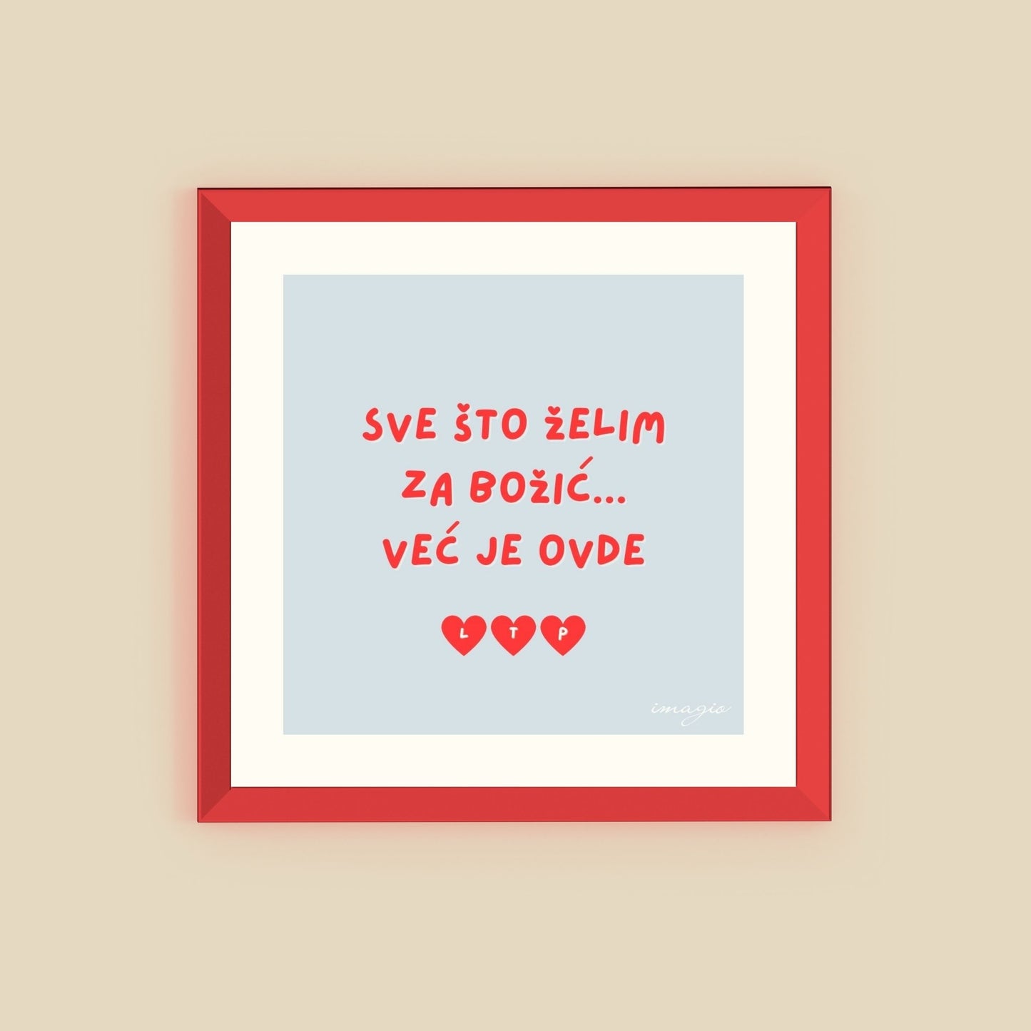 XMAS 26 Miniature CUSTOMIZABLE - Sve što želim za Božić... - Red Frame
