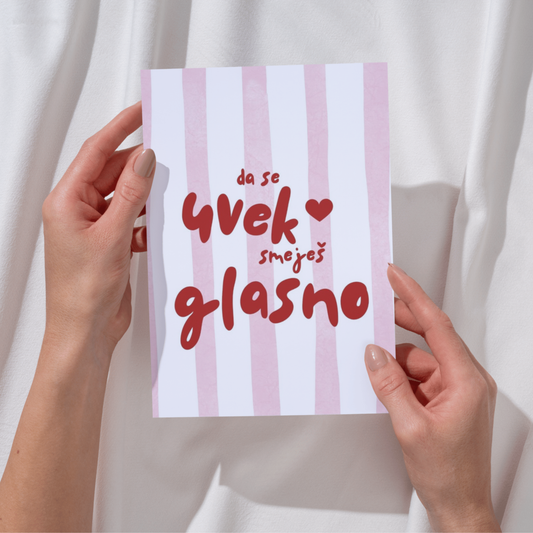 Čestitka - Da se uvek smeješ glasno - Pink