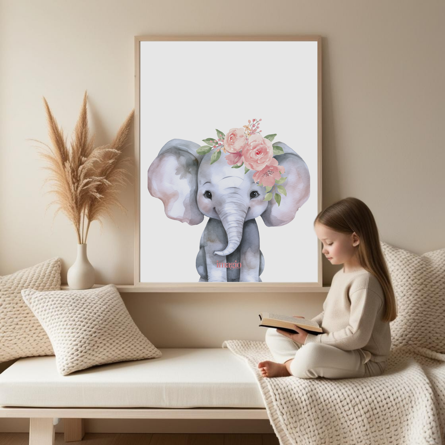 Watercolor roses - Elephant