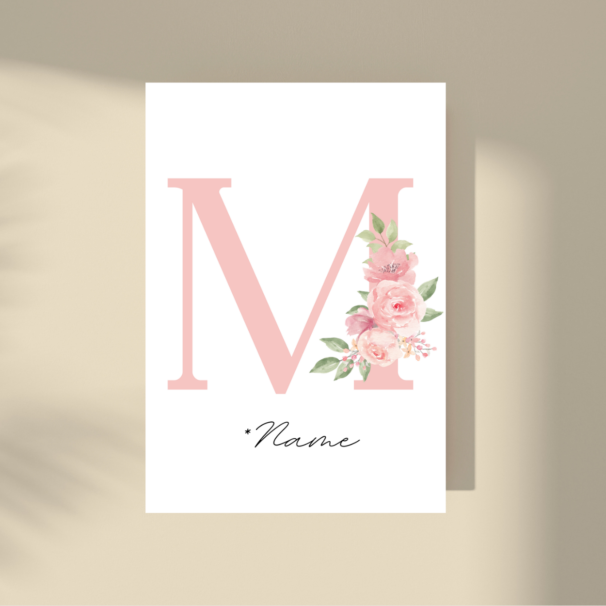 CUSTOMIZE IT! - Pink Flowers Letter & Name