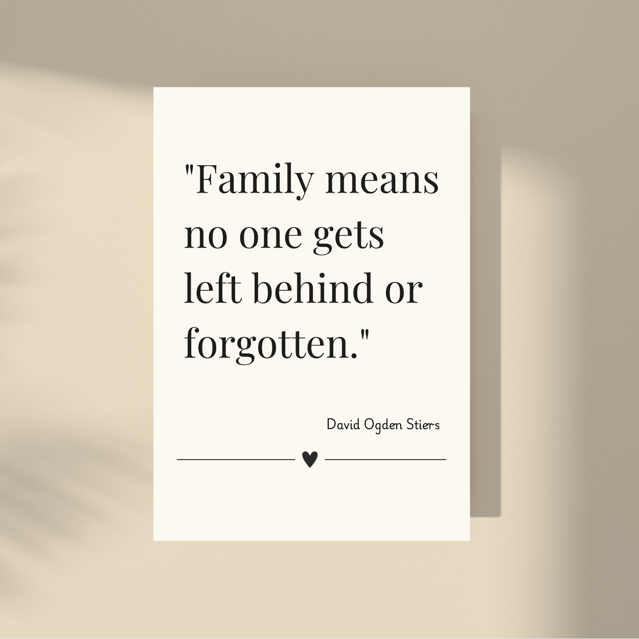 Family Quote - No One Is Left Behind