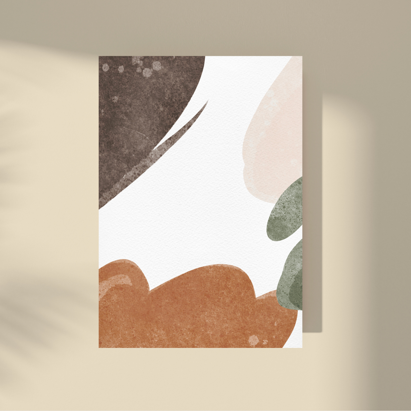 Abstract Pure - Orange and Brown With Hints of Beige and Green, Faded Look