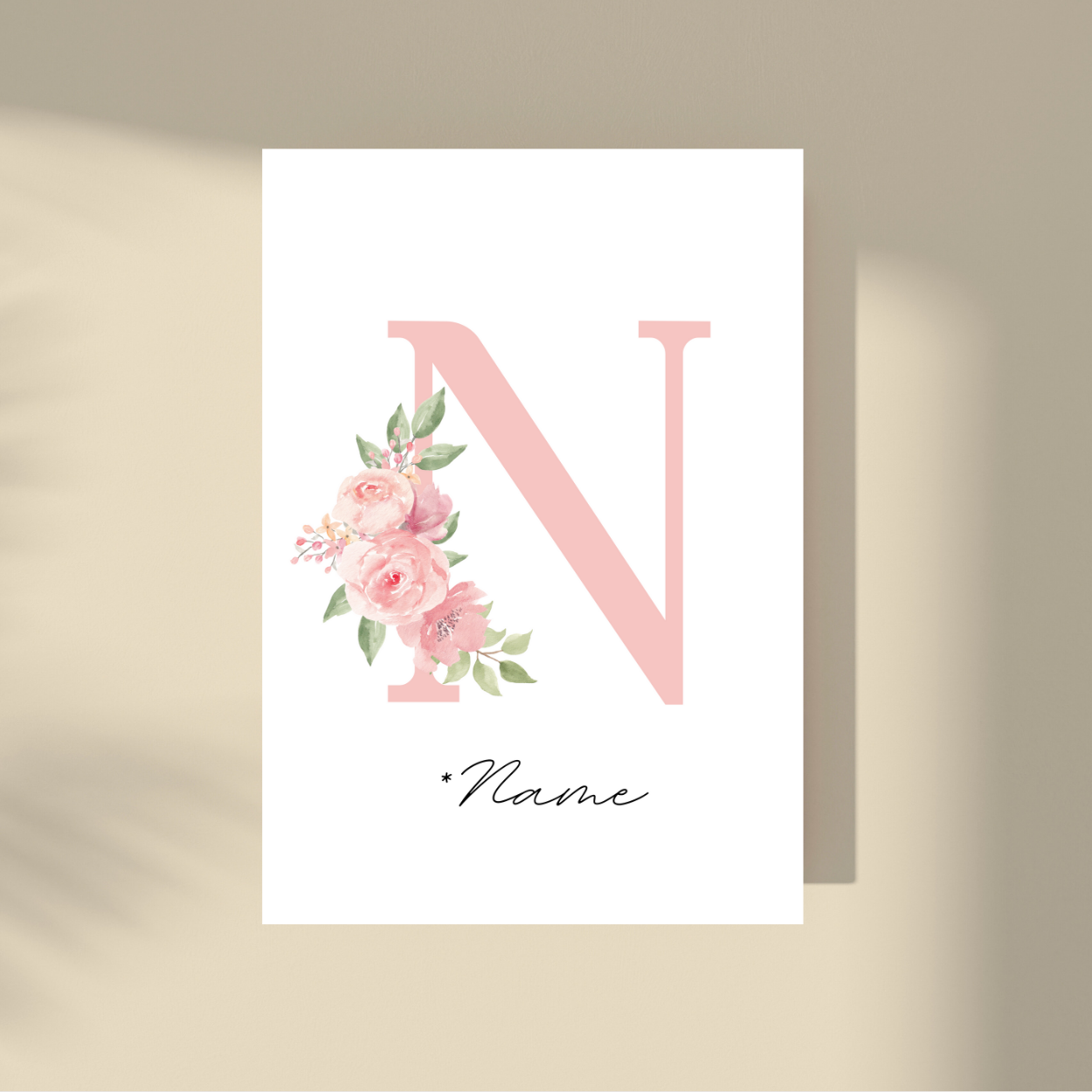 CUSTOMIZE IT! - Pink Flowers Letter & Name