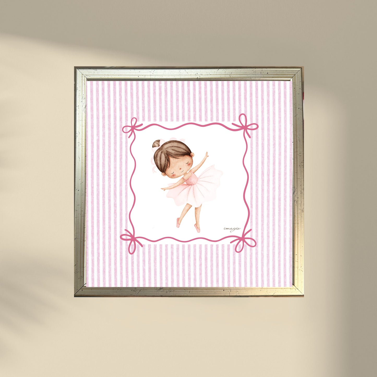 Miniature - Ballerina No.2 - White/Gold Frame
