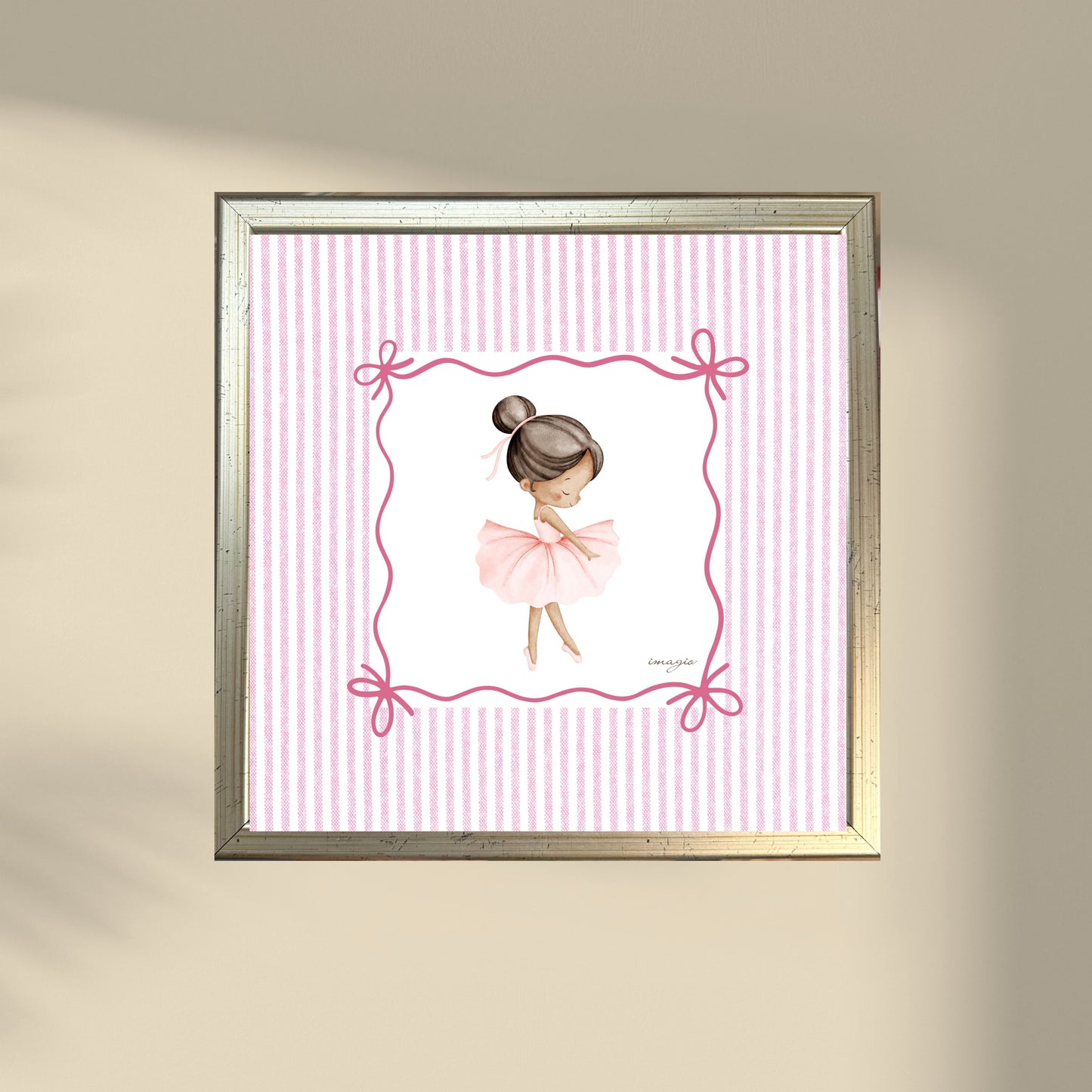 Miniature - Ballerina No.1 - White/Gold Frame