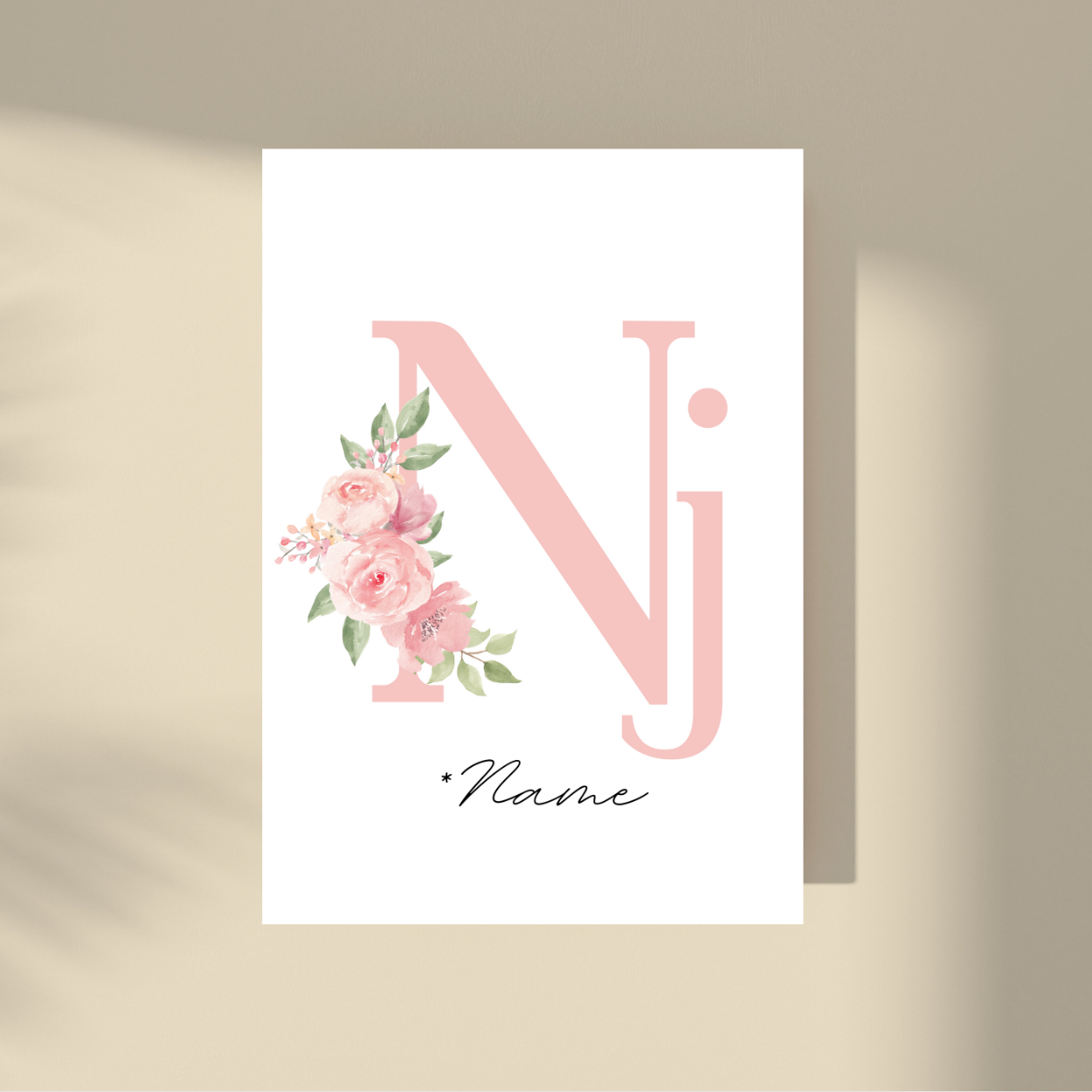 CUSTOMIZE IT! - Pink Flowers Letter & Name