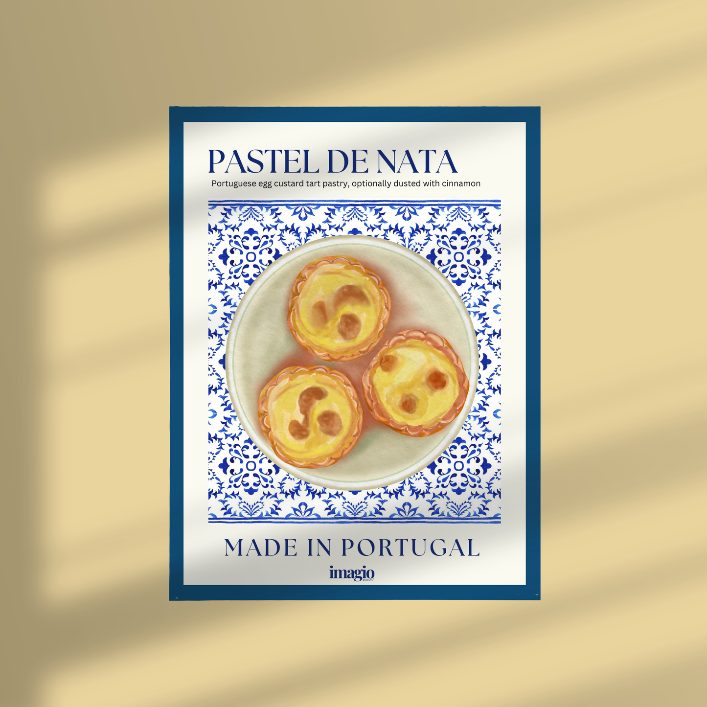Uramljen poster Pastel de Nata - 32x42 / 42x52 cm teget ram