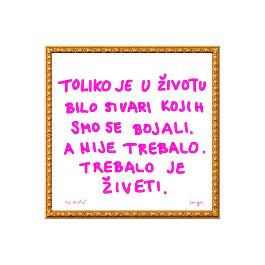 The Script - Framed Art - Ivo Andrić "Toliko je u životu bilo stvari..."
