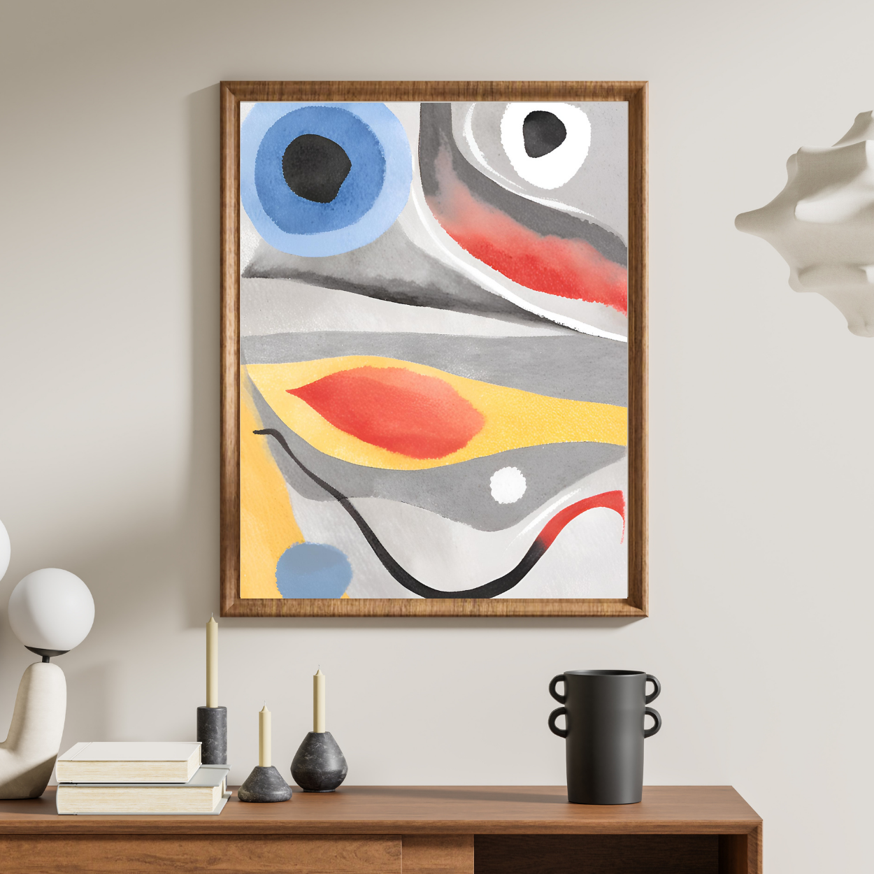 Abstract Shapes - Colorful Grey #2