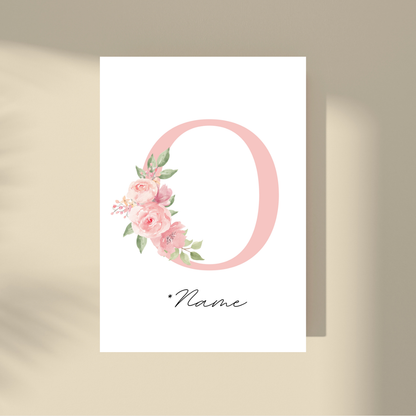 CUSTOMIZE IT! - Pink Flowers Letter & Name