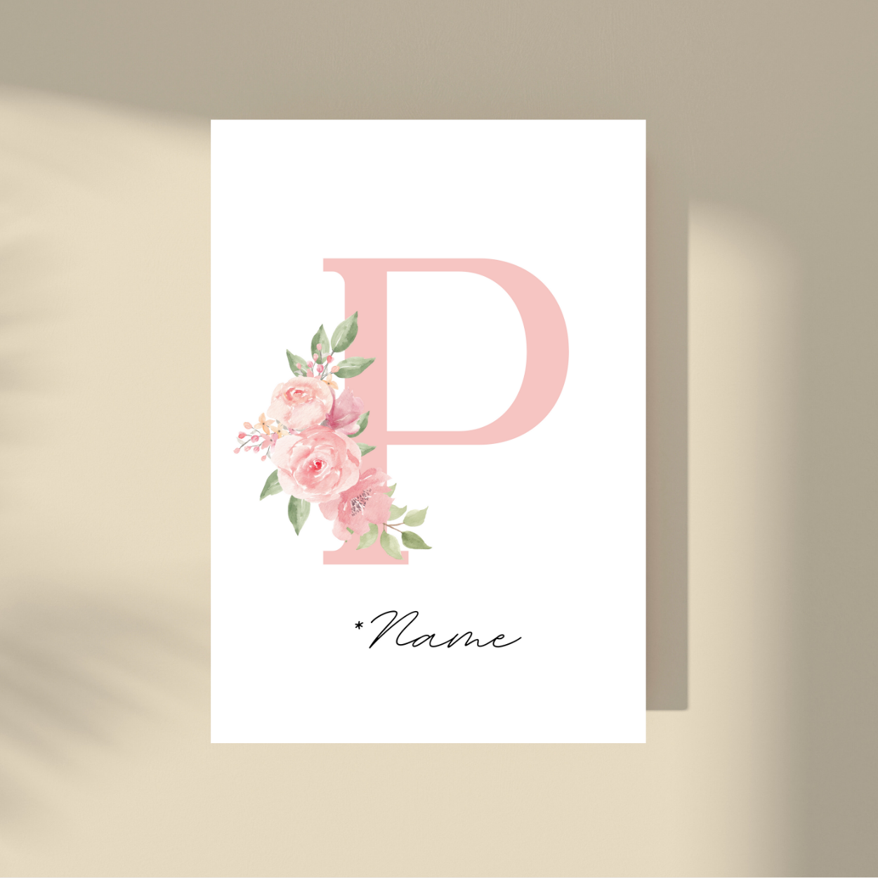 CUSTOMIZE IT! - Pink Flowers Letter & Name