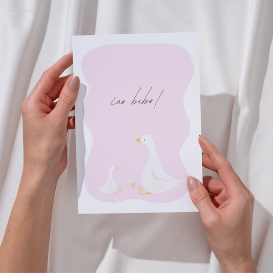 Čestitka - Ćao, bebo! - Puder roze