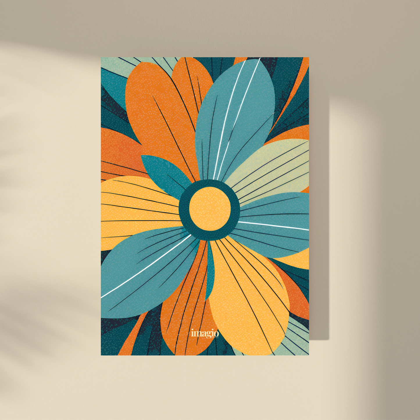 Abstract Flowers - Blue&Orange #4