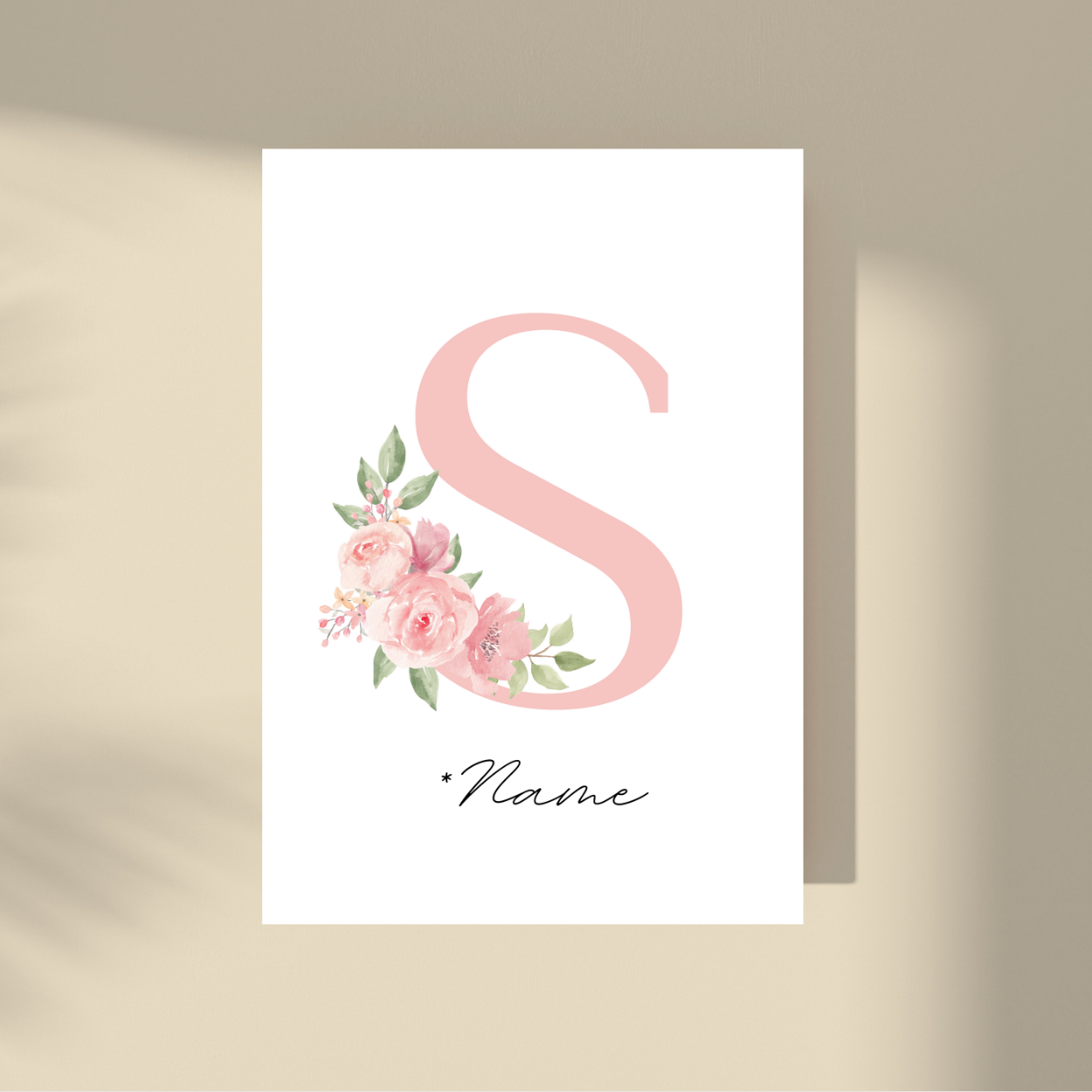 CUSTOMIZE IT! - Pink Flowers Letter & Name