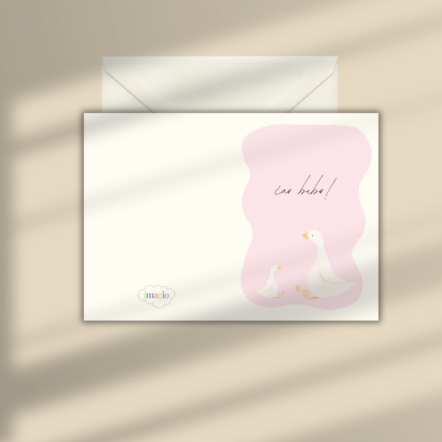 Čestitka - Ćao, bebo! - Puder roze