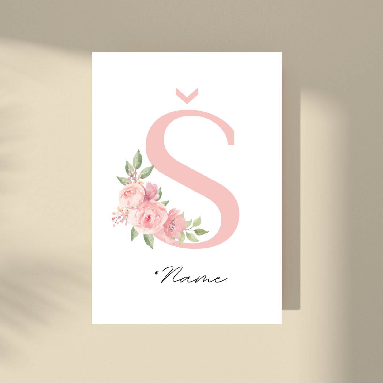 CUSTOMIZE IT! - Pink Flowers Letter & Name