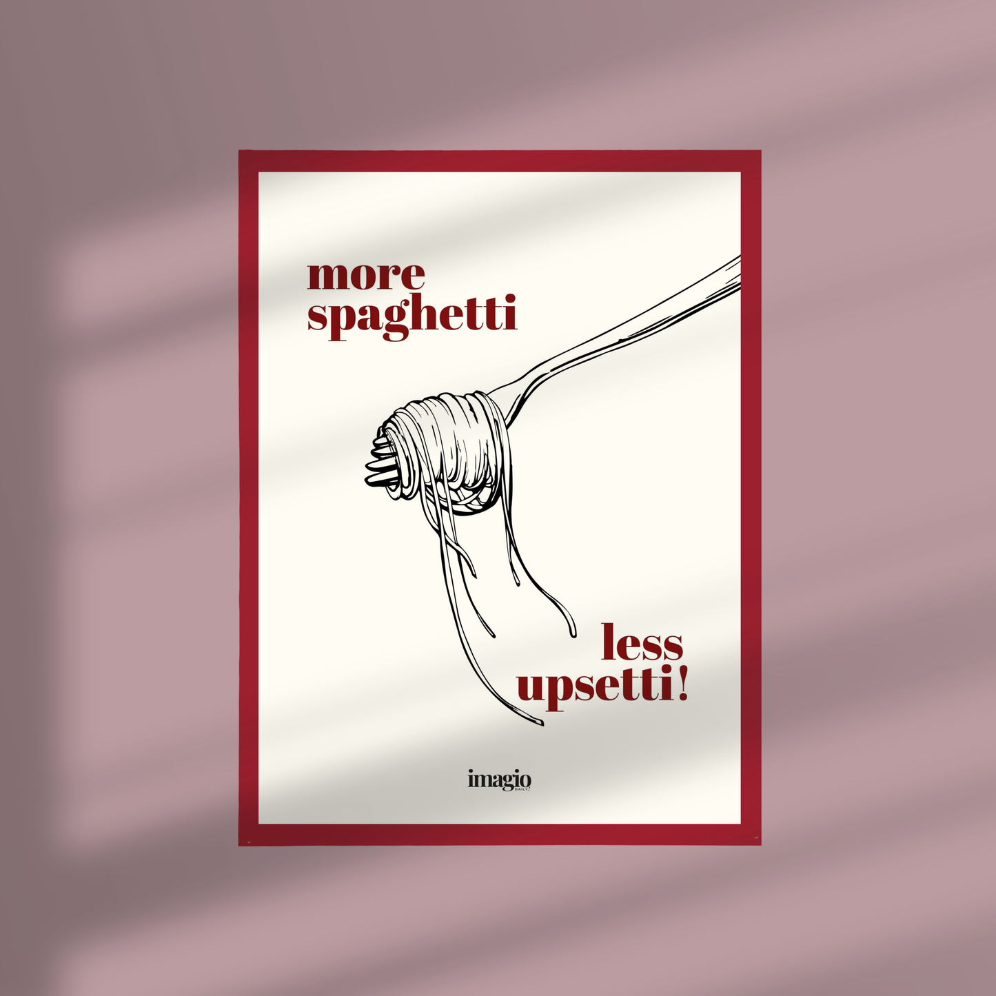 Uramljen poster More Spaghetti - 32x42 / 42x52 cm crveni ram