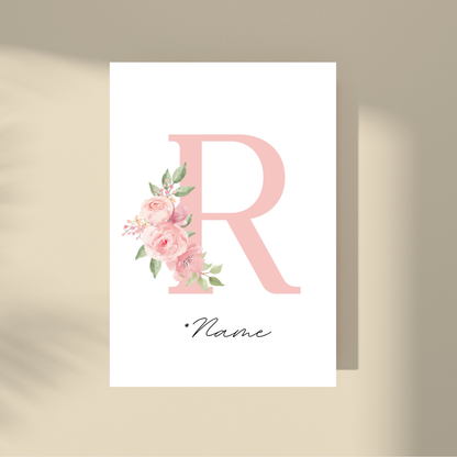 CUSTOMIZE IT! - Pink Flowers Letter & Name