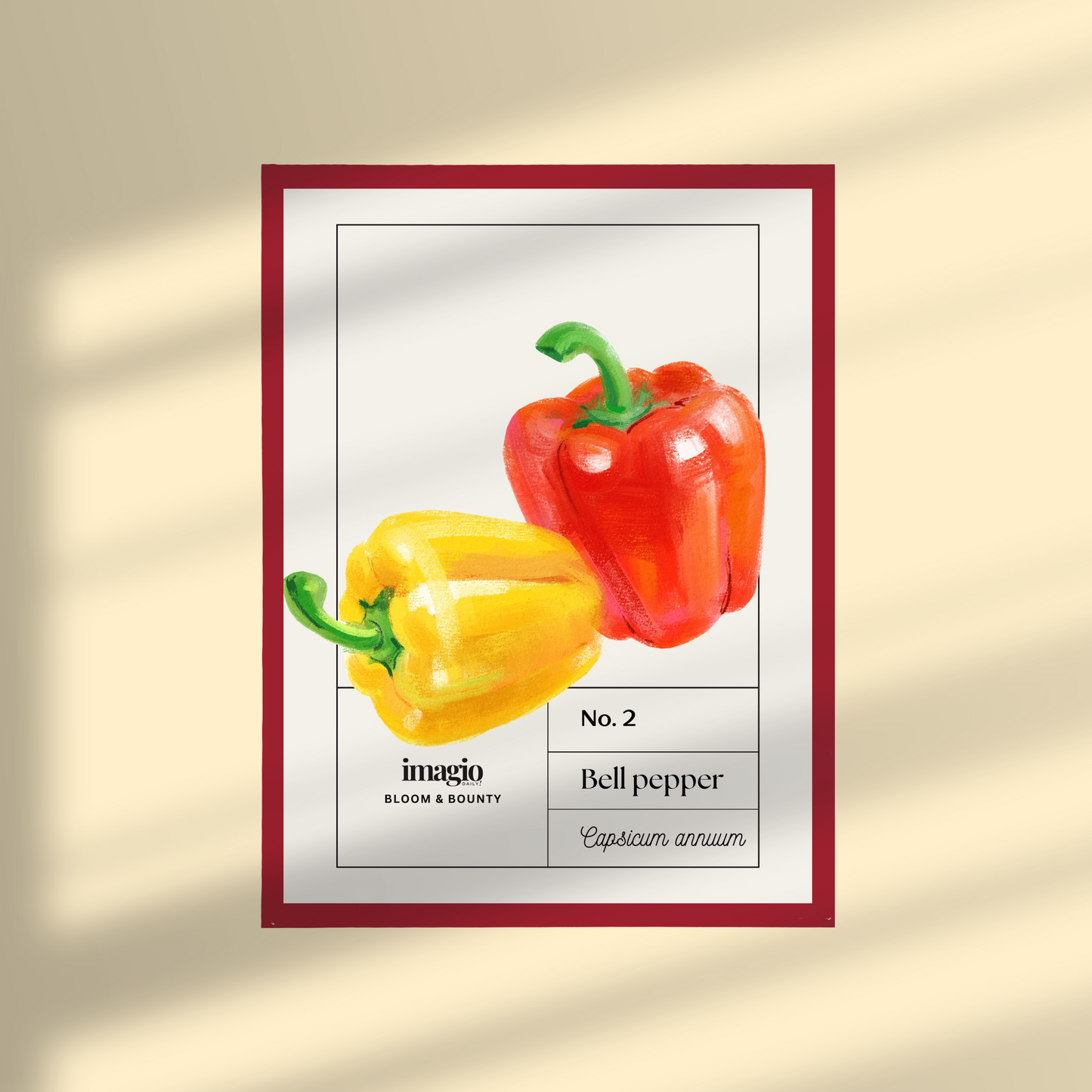Uramljen poster Bell Pepper - 32x42 / 42x52 cm crveni ram