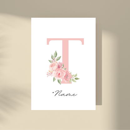 CUSTOMIZE IT! - Pink Flowers Letter & Name