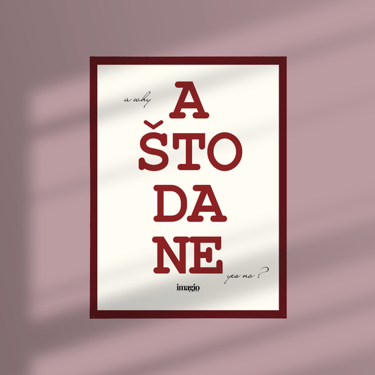 Framed Art A što da ne - 32x42 / 42x52 cm Burgundy