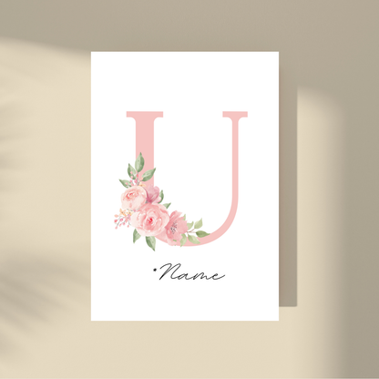 CUSTOMIZE IT! - Pink Flowers Letter & Name