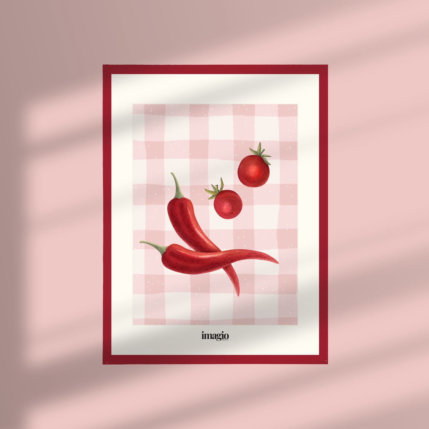 Uramljen poster Cherry & Chilly - 32x42 / 42x52 cm crveni ram