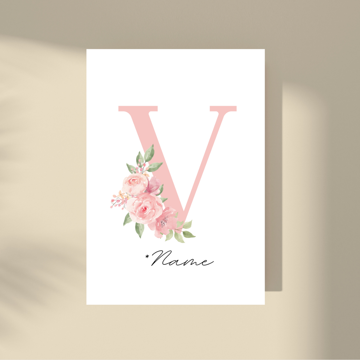 CUSTOMIZE IT! - Pink Flowers Letter & Name