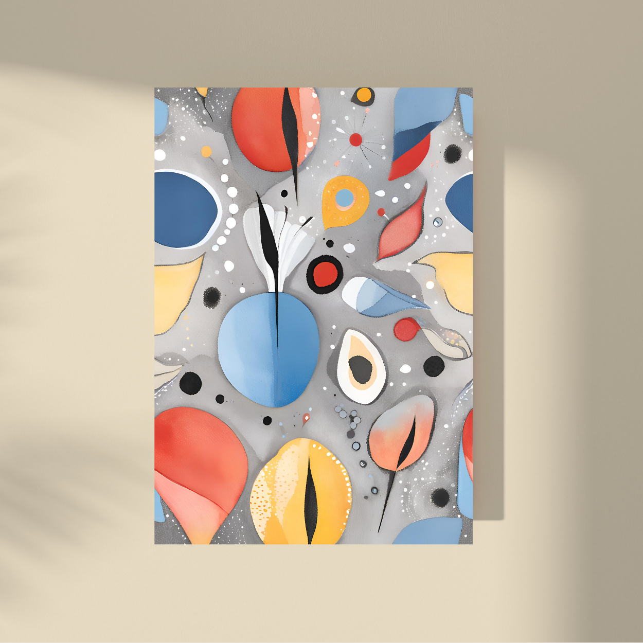 Abstract Shapes - Colorful Grey #1