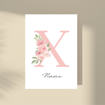 CUSTOMIZE IT! - Pink Flowers Letter & Name