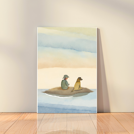 Canvas - Fisherman and his dog