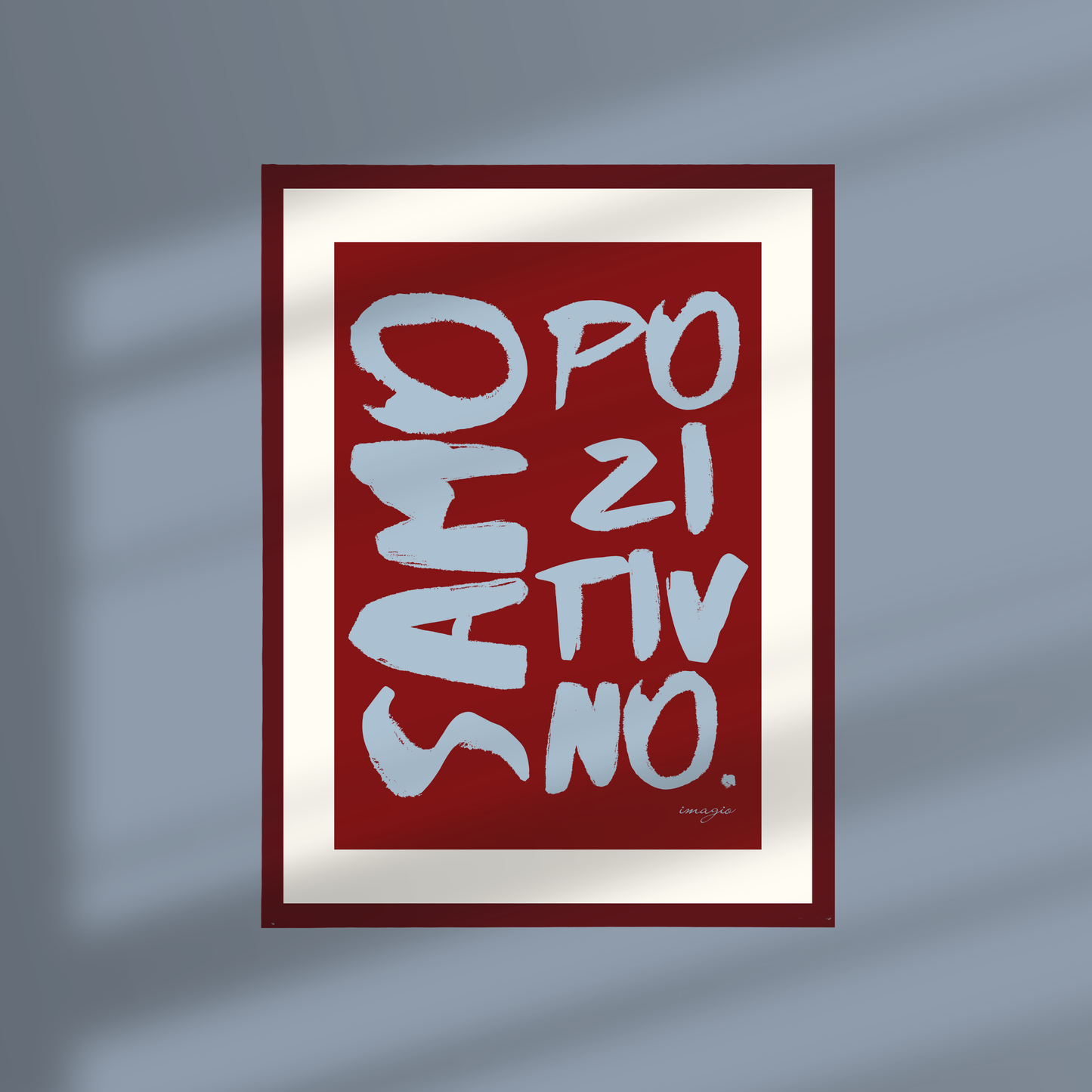 Uramljena slika "Painted Peace" - Samo pozitivno: Crvena/Plava; 32x42 / 52x72 cm