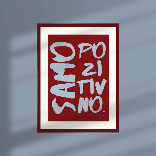 Framed Art "Painted Peace" - Samo pozitivno: Red/Blue; 32x42 / 52x72 cm