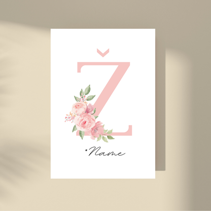 CUSTOMIZE IT! - Pink Flowers Letter & Name