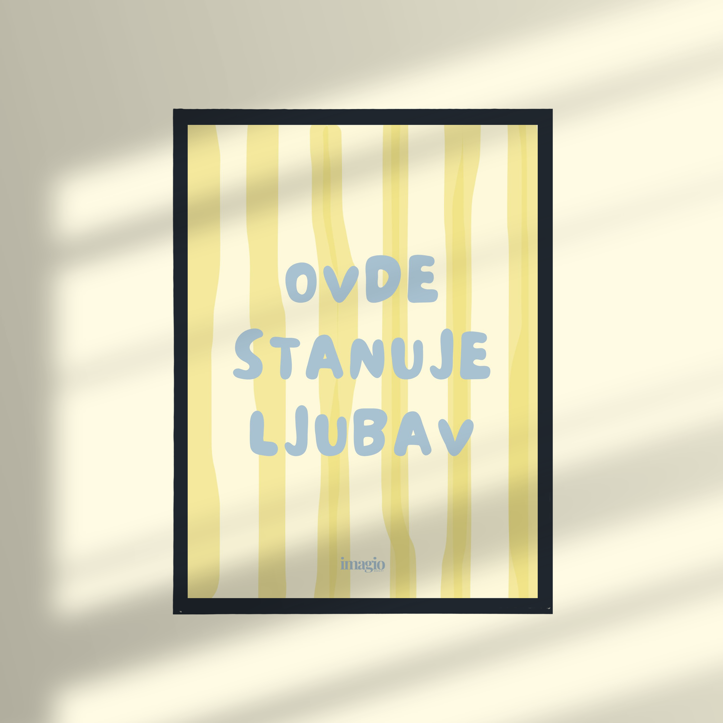 Framed Art Ovde stanuje ljubav yellow/blue - 32x42 / 42x52 cm Black