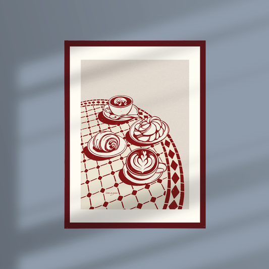 Framed Art "Painted Peace" - Coffe & Pastry 32x42 / 52x72 cm