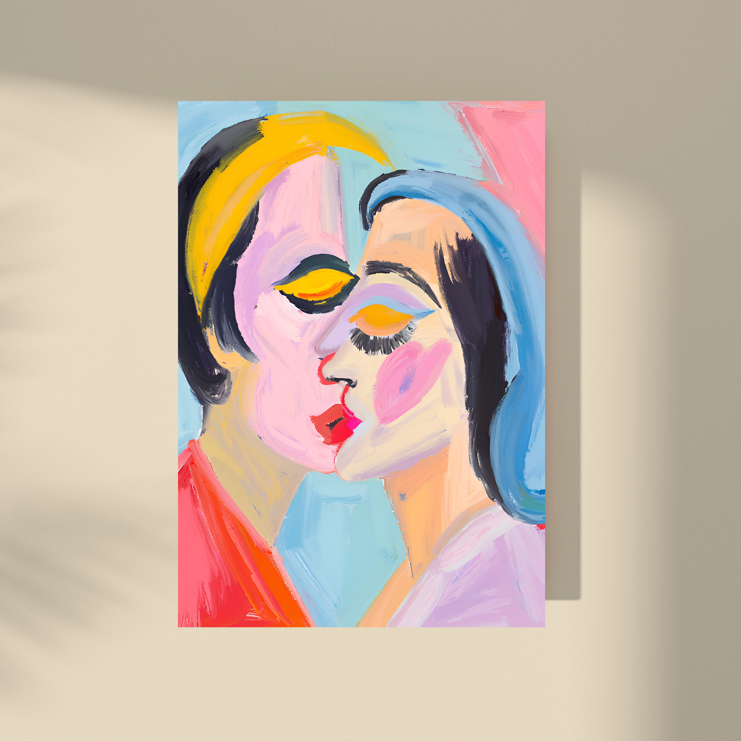 Lost Between Cubism and Surrealism, Abstract Love #2 & #3 - Duo Set 30x40cm/50x70cm