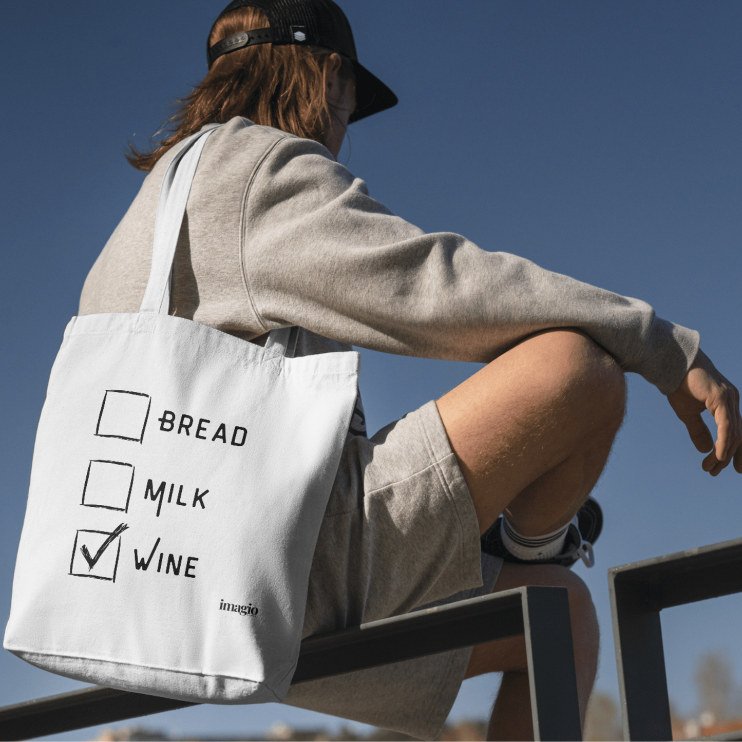 Tote: Bread, Milk, Wine - Check!