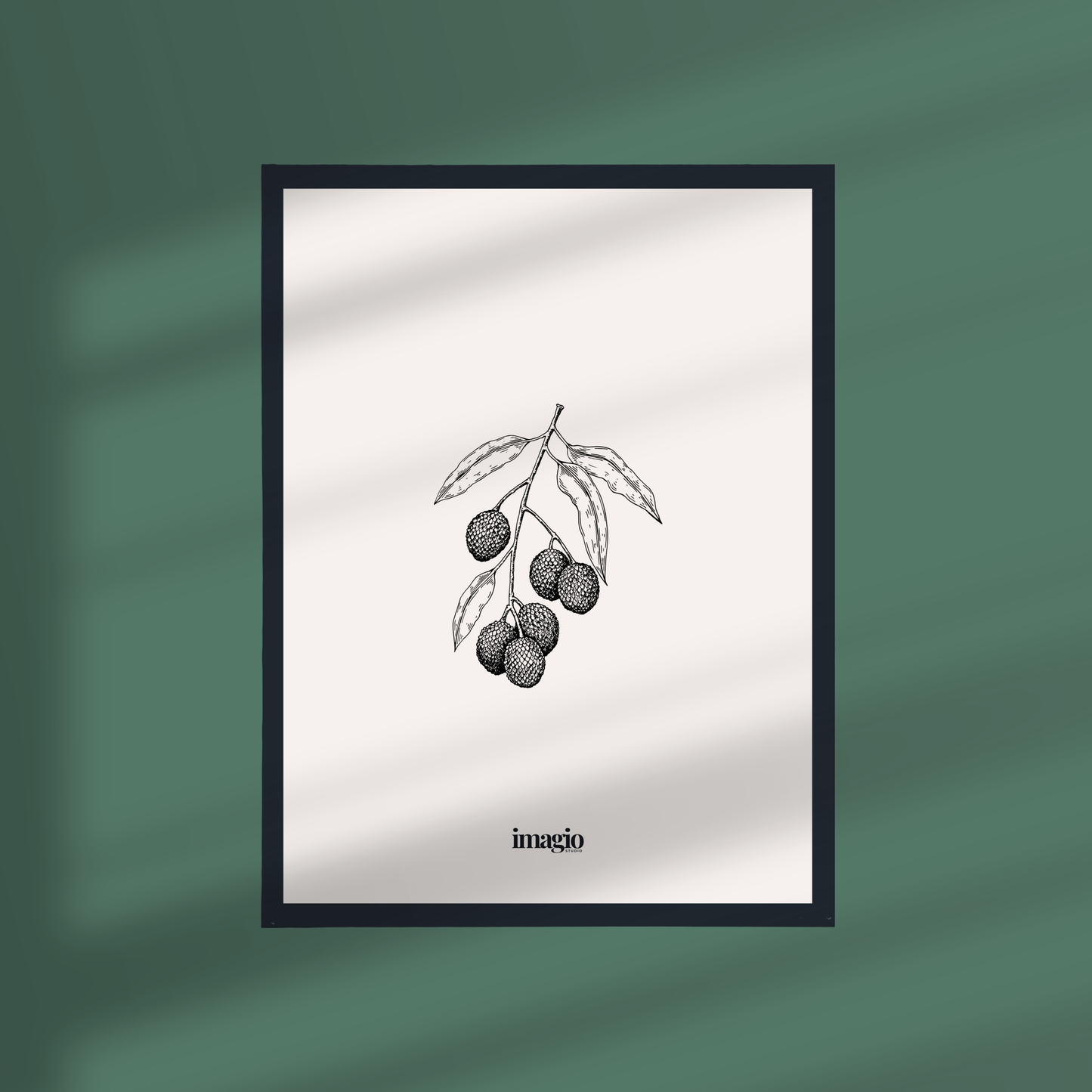 Framed Art Silent Sketch Fruit #2 - 32x42 / 42x52 cm Black